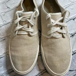 TOMS WOVEN LACE UP SNEAKER NEUTRAL